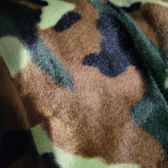 Lip Service Romper Green Vintage One Piece Furry Plush Bodysuit Camo Size Small - Picture 5 of 15